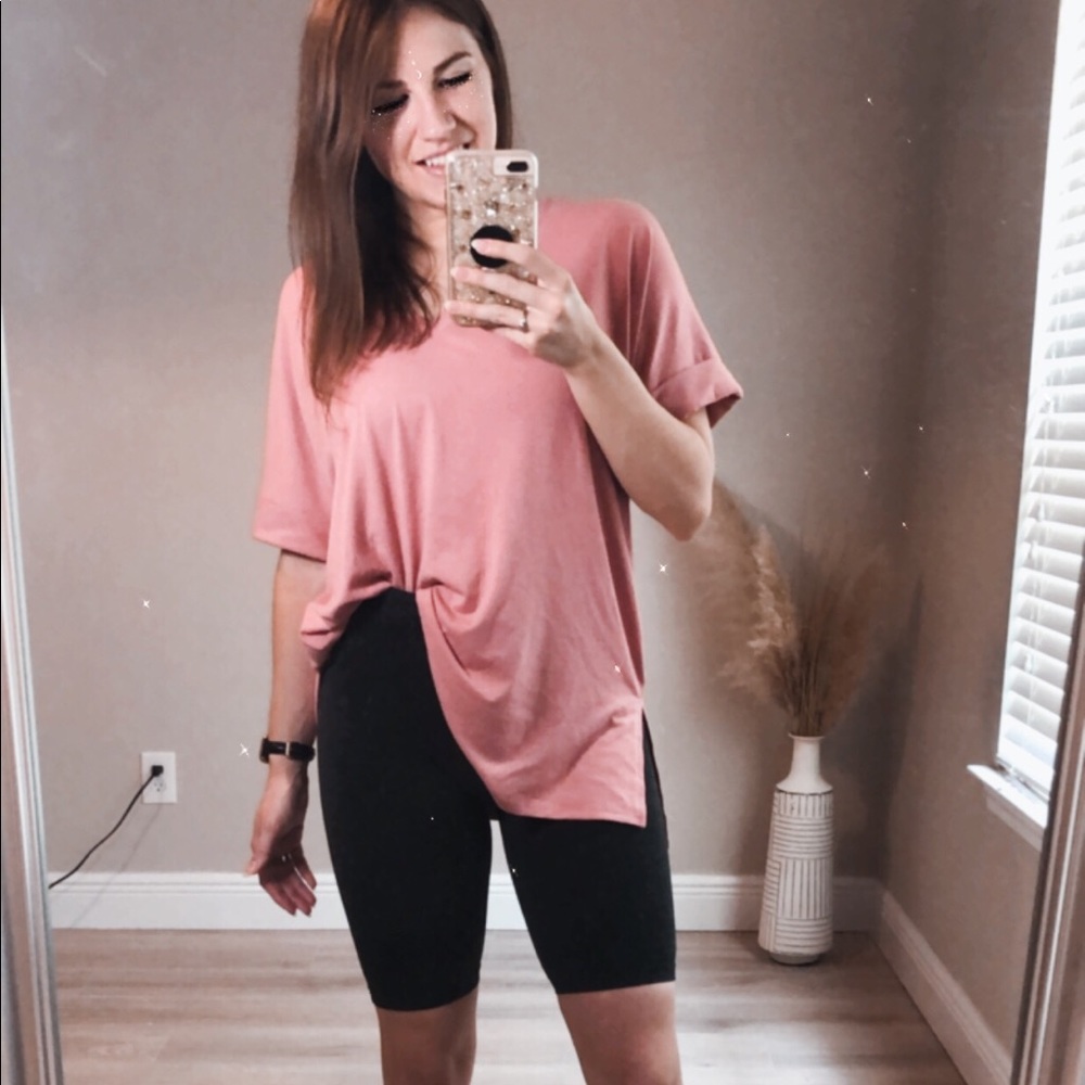 Zenana Dusty Rose V Neck